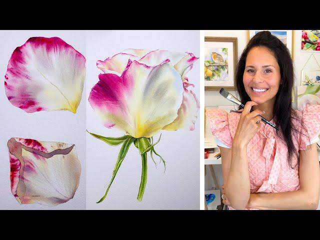 Painting Roses in Watercolor: Master Wet-on-Wet & Lifting #watercolorrose