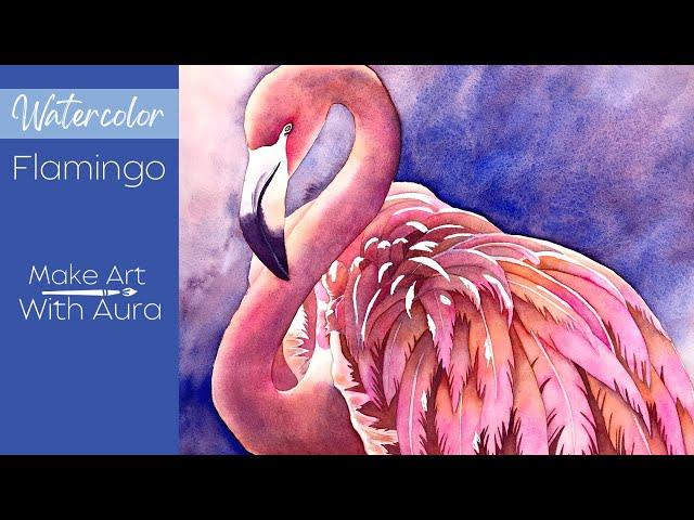 Watercolor Flamingo Painting - Create Realistic Shadows with Glazing