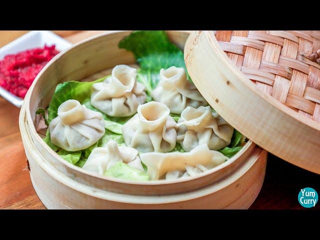 Veg Momos Recipe - Momo Chutney Recipe - Steamed Momo Recipe - Veg Dim Sum Recipe