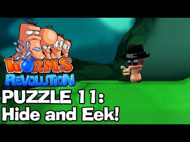 Worms Revolution: Puzzle 11 - Hide and Eek! (Puzzles Walkthrough)