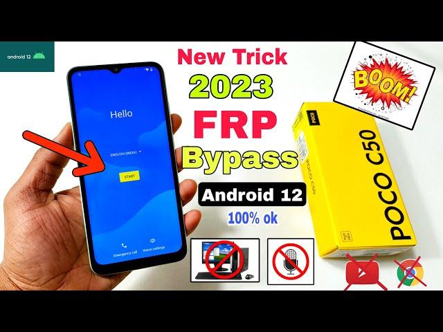 Poco C50 FRP Bypass Android 12 Go Update |  Poco C50 Google Account Bypass Without Pc | New Trick |