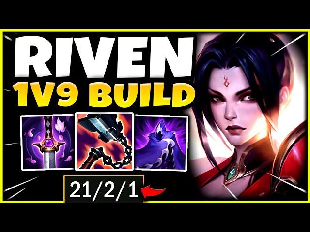 RIVEN TOP CAN LITERALLY 1V9 TOO EASY.. (USE THIS BUILD) - S12 RIVEN GAMEPLAY (Season 12 Riven Guide)