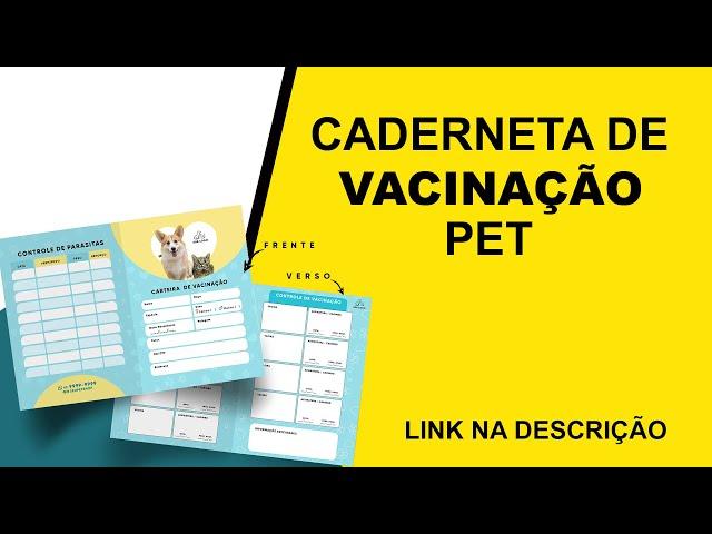 Caderneta de Vacina para seu Cachorro ou Gato, Caderneta Pet, Faça você mesmo em casa.