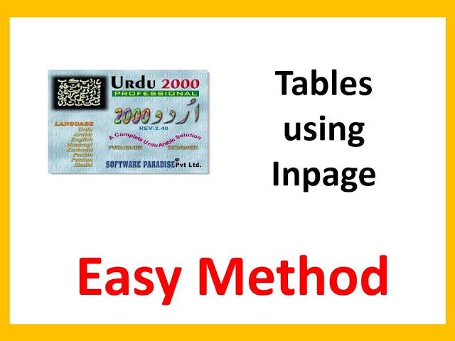 Lesson No 16 INPAGE How to Insert Table (Master Mind Nation)