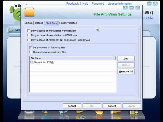 How to block Execution of Files from USB with eScan Internet Security Suite?