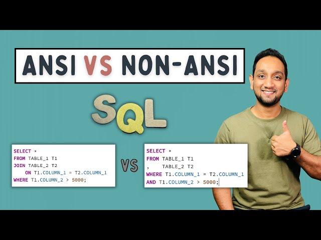 ANSI vs Non ANSI Joins in SQL | SQL Query Writing using ANSI and Non ANSI method