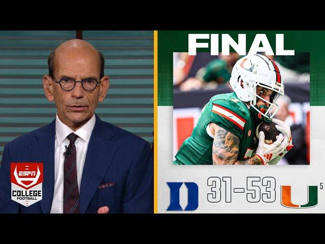 ESPN "Breaking Down" HOW Cam Ward dominates 5 TDs to lead Miami crush Duke 53-31 in CFB Week 10