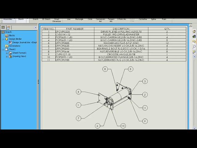 SolidWorks Customization using VBA - Automatically generate spare parts catalogue for assembly