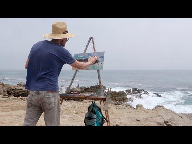 PLEIN AIR oil painting SEASCAPE malibu