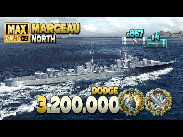 Destroyer Marceau: Good player on map North - World of Warships