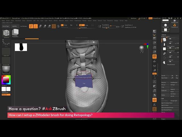 ZBrush 2021: Ретопология с помощью zmodeler