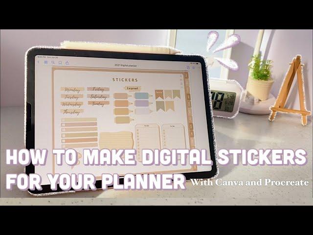 HOW TO CREATE STICKERS FOR YOUR DIGITAL PLANNER I Making digital stickers using Canva