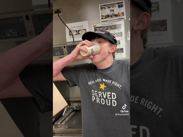 Hardee’s employee takes down a chocolate shake in seconds! #chugging #icecream #chugchallenge #cold