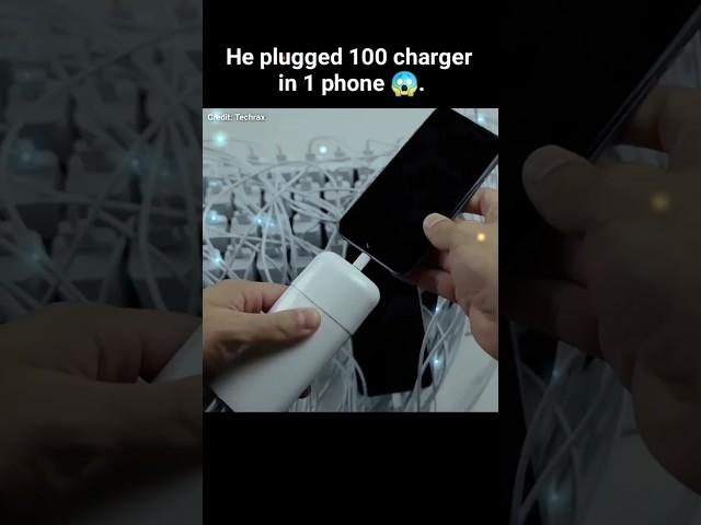 100 Charger power in one iPhone  credit: @TechRax #shorts #iphone #charger #powerful #experiment