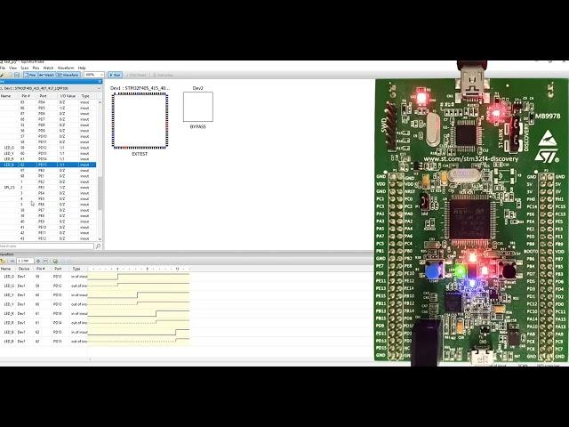 Controlling LEDs on STM32DISCO board using JTAG Boundary Scan