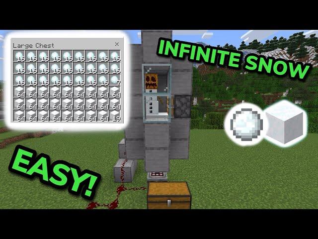 EASIEST 1.21 AUTOMATIC SNOW FARM TUTORIAL in Minecraft Bedrock (MCPE/Xbox/PS/Switch/PC)