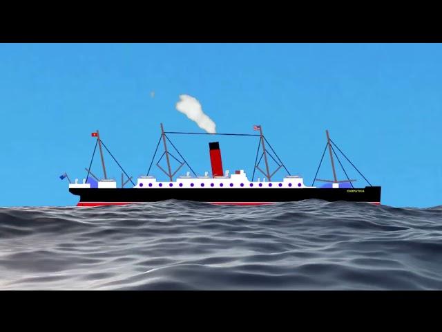 RMS Carpathia sail-past animation | Top Impressive Line