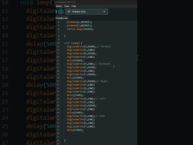 Arduino Code -- DC MOTOR #arduinoprogramming #arduinosoftware #arduinocode #code #arduino