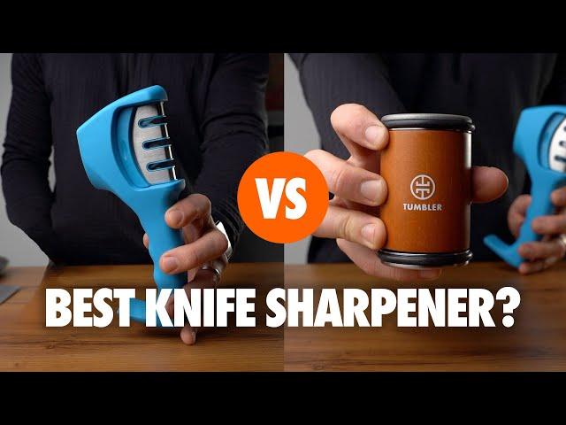 Pull-Through vs Rolling Knife Sharpener? Which is the BEST! Gorilla Grip vs Tumbler Sharpener