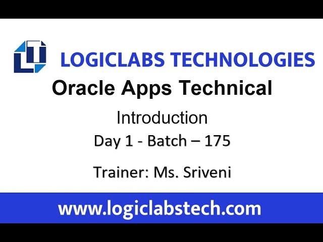 Oracle Apps Technical - Introduction Day 1