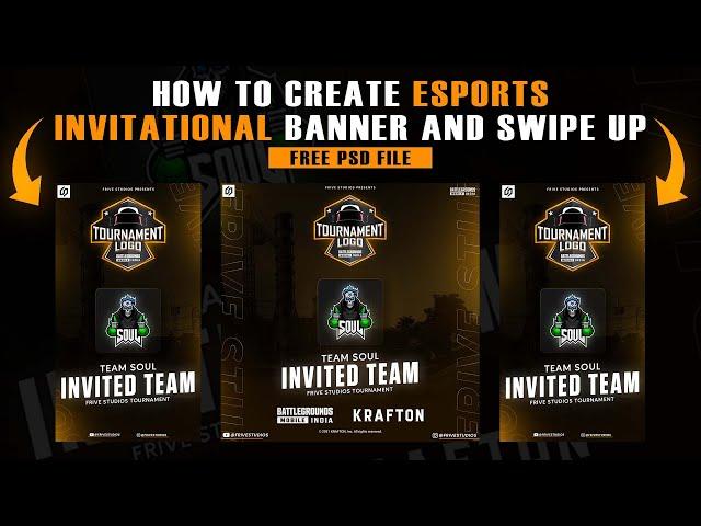 How To Create Esports Tournament Invitational Poster and Swipe UP - Frivestudios