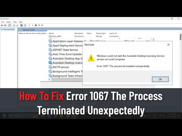 How To Fix Error 1067 The Process Terminated Unexpectedly