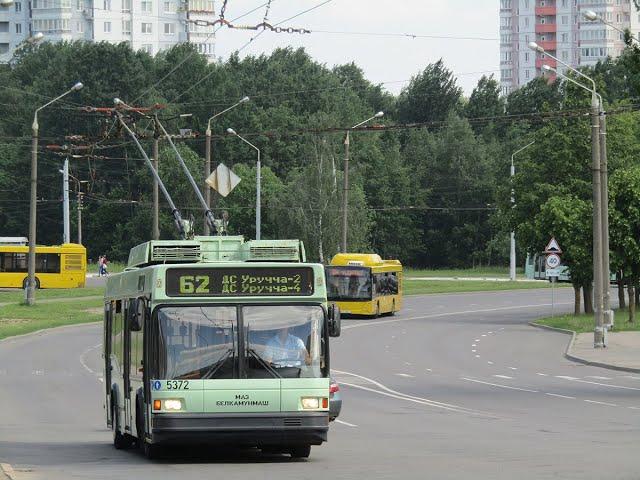 Минск.Поездка в троллейбусе БКМ-221,борт.№ 5372,марш.59 (05.08.2020)