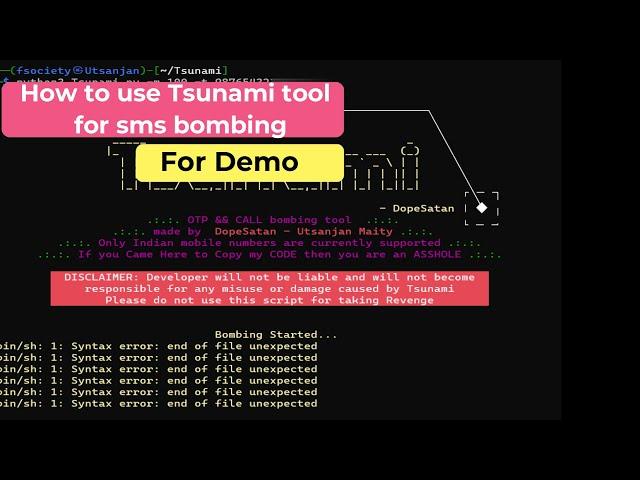 How to do sms bombing using kali linux.