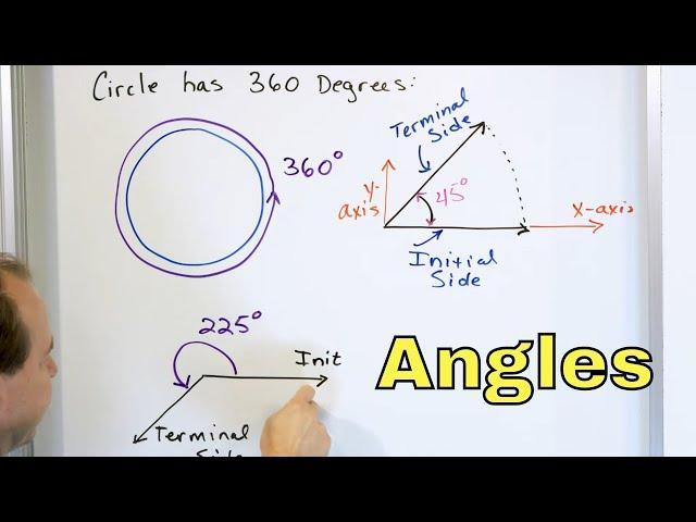 01 - Angles and Angle Measure in Degrees - Part 1 - Types of Angles & What is an Angle?