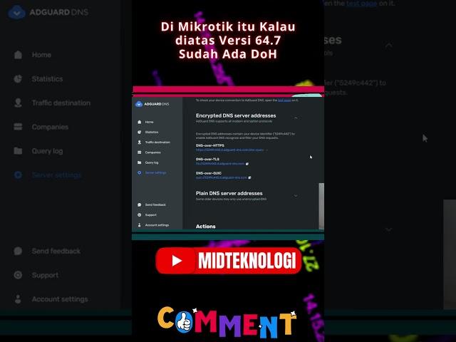 Cara Setting DNS Adguard Di Mikrotik Part 2 Plain dns Address