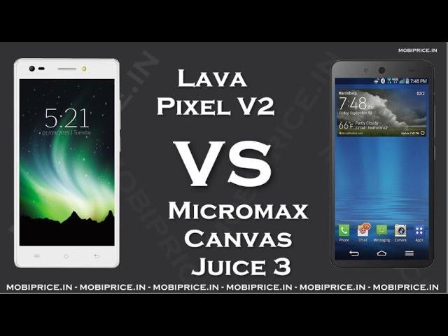 Compare Online Micromax Canvas Juice 3 VS Lava Pixel V2 Price, Specification, Review