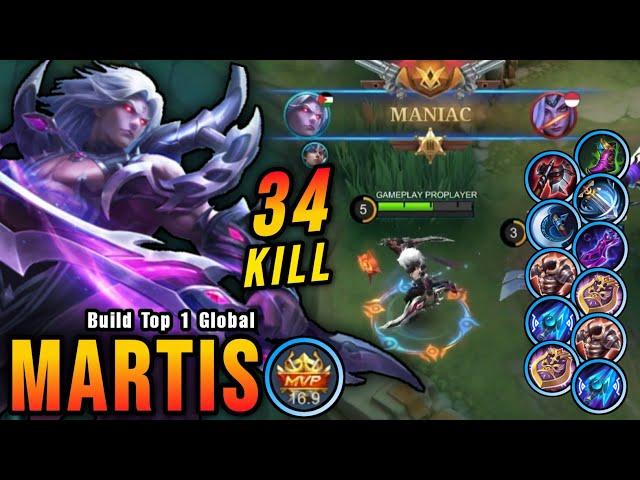 34 Kills Martis Almost SAVAGE!! Super Intense Battle!! - Build Top 1 Global Martis ~ MLBB