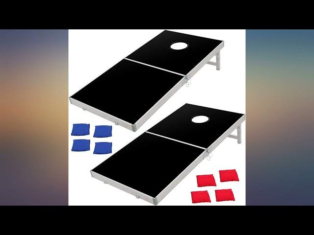 F2C Portable Cornhole Bean Bag Toss Game Set Aluminum Frame Boards 4FT x 2FT review