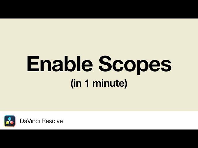 How to Enable Video Scopes | 1 Minute Tutorial