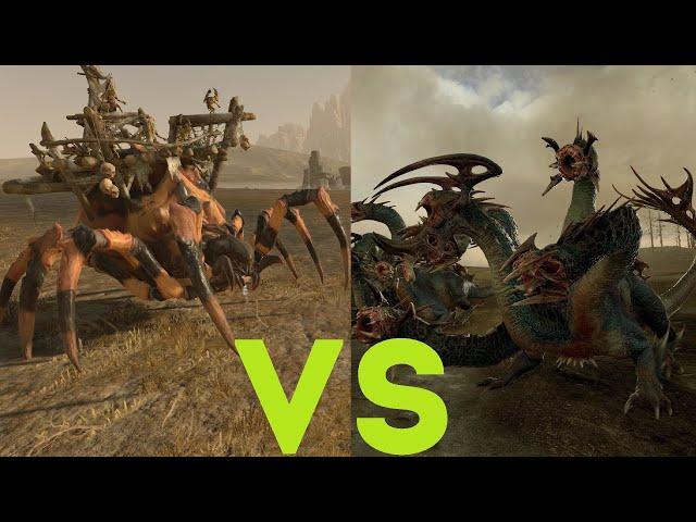 Харибда vs Паук Арахнорока Total War Warhammer 2. тесты юнитов v1.4.1.