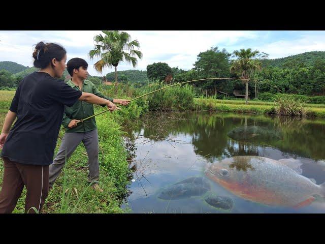 happy day of girl fishing with boy, Hoàng Văn Hành