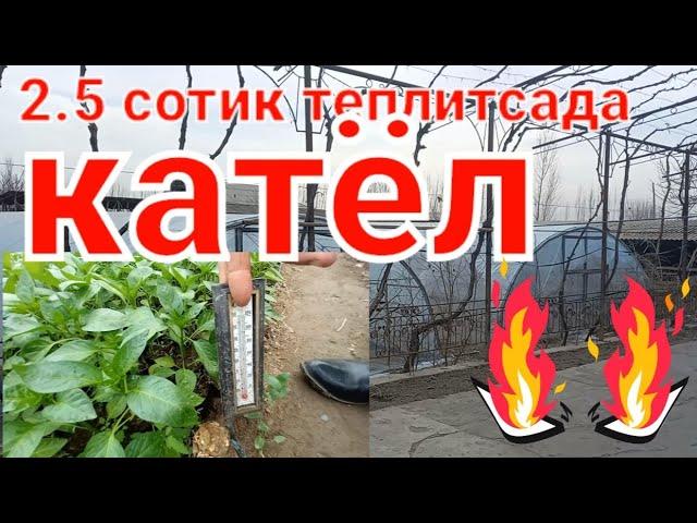 2.5 сотик теплитсада катёл ишлаб келмокда #katyol #катёл #теплица #печка #теплодар #katyoluz #через