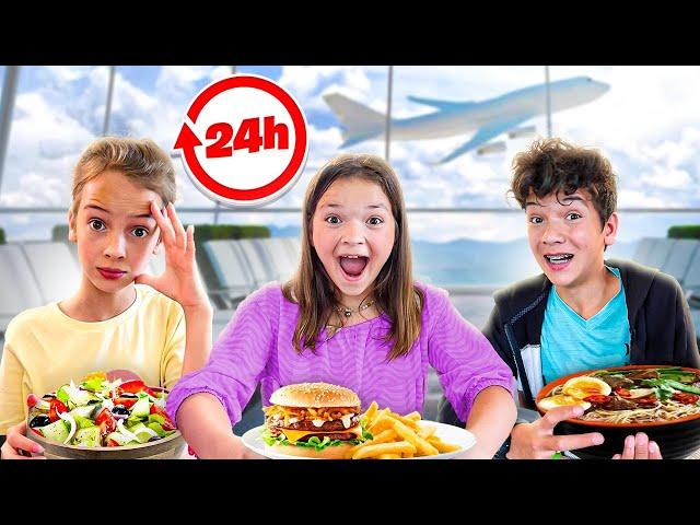 Eating ONLY Airport Food for 24 HOURS!! **traveling back home**