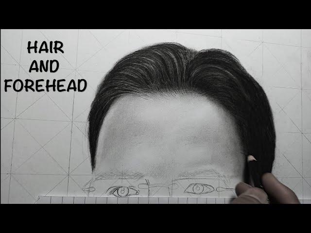 How I draw hair and forehead | step by step Tutorial | watch full video for a better experience