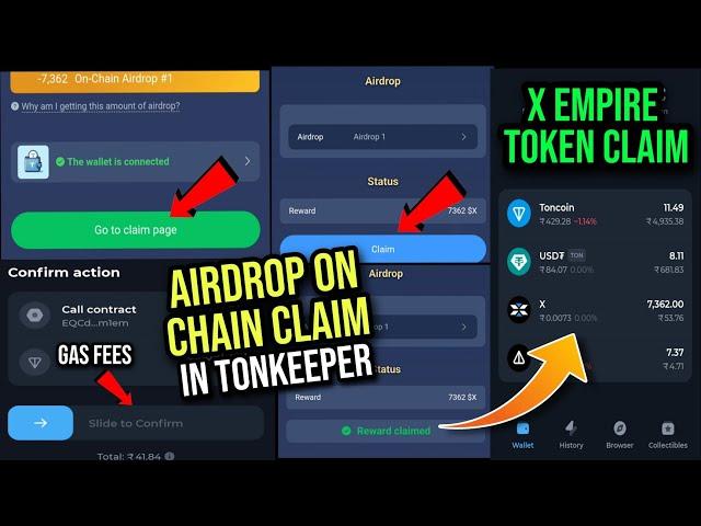 X Empire Token Airdrop On chain Claim Ton Keeper | X Empire Token Withdraw In Ton Keeper Gas Fees ?