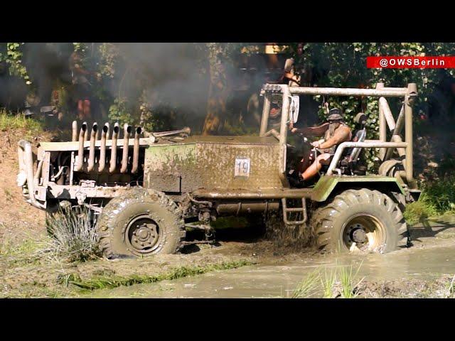 Mud Show - Monster Tractor Stuck in the mud !!! Most Smoking !!! Amazing Diesel Engine Song!!!