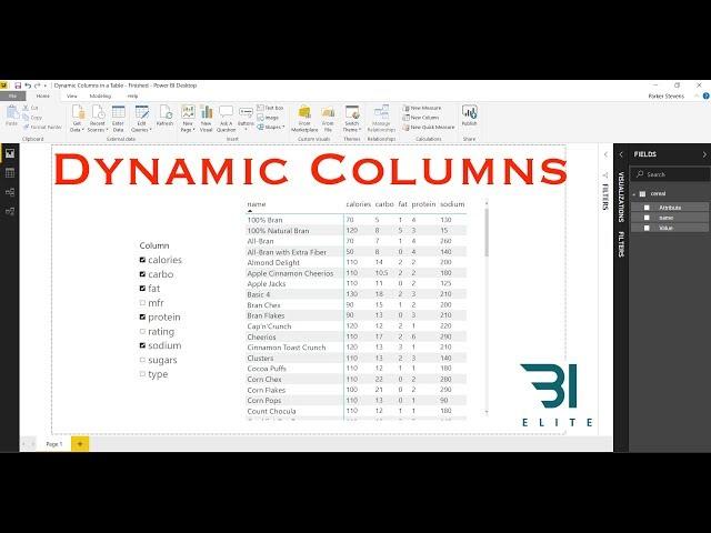 Power BI - Dynamic Columns in a Table