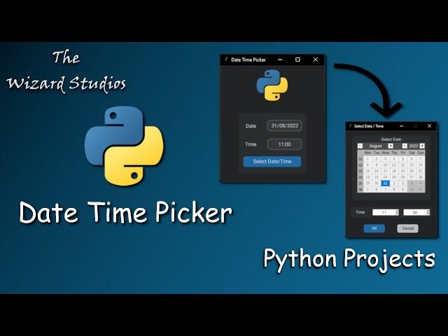 Python - Date Time Picker (CustomTkinter + tkcalendar + SpinBox)