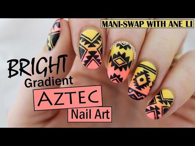 Mani-Swap with Ane Li  Bright Gradient Aztec Nail Art | Nailed It NZ