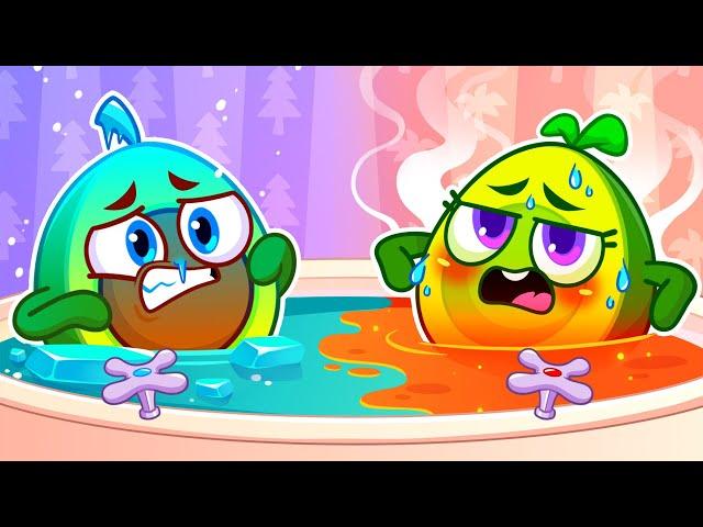 Avocado Baby Take a Bath  Hot vs Cold  || Best Kids Cartoon by Meet Penny 