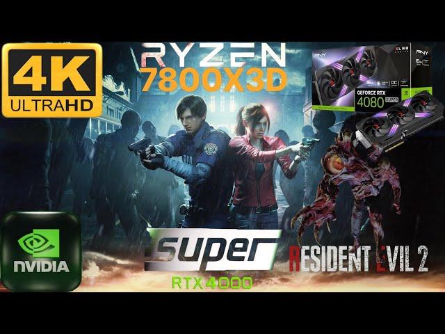 Resident Evil 2 Remake 4K Max Settings - RTX 4080 Super PNY XLR8 ARGB | AMD 7800X3D