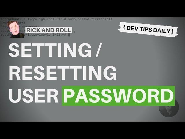 DevTips Daily: Rick and Roll Project - Setting / Resetting a user password in Ubuntu