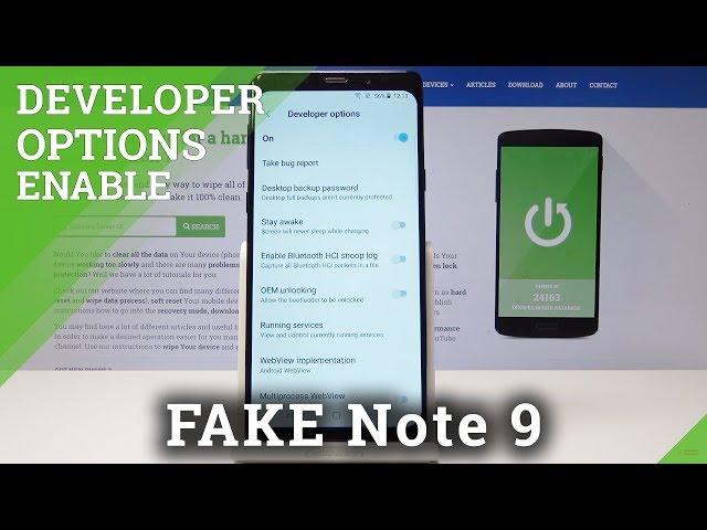 Developer Options in Clone of Samsung Note 9 - Enable OEM Unlocking / USB Debugging