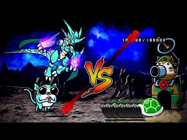 Battle Cats - Raging Bahamut Vs. Green Shell Cat