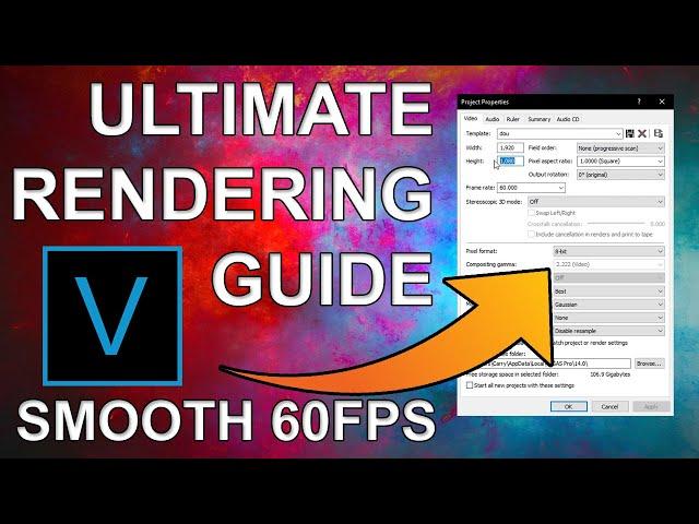 Sony Vegas 14 - BEST Rendering Settings Guide (60FPS, 1080p/4K)